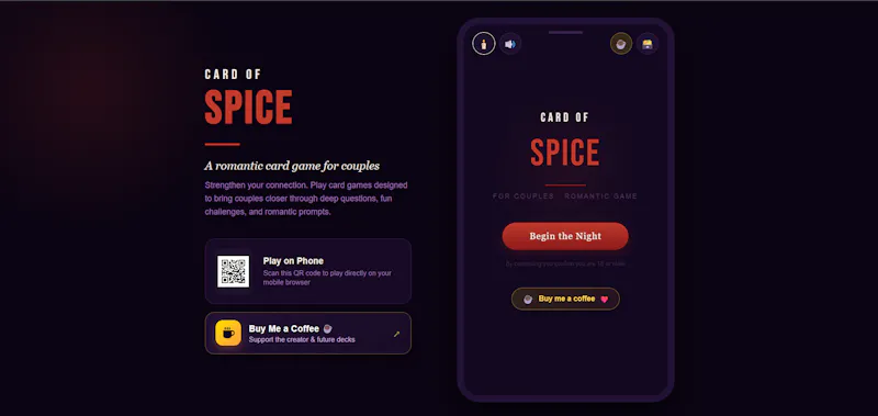 Cards of Spice - Adult Couples Card Game screenshot 1