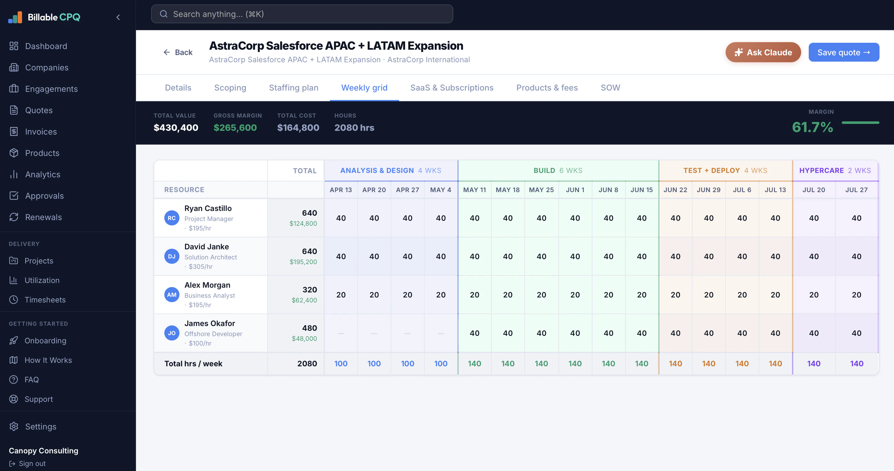Billable CPQ  screenshot 2