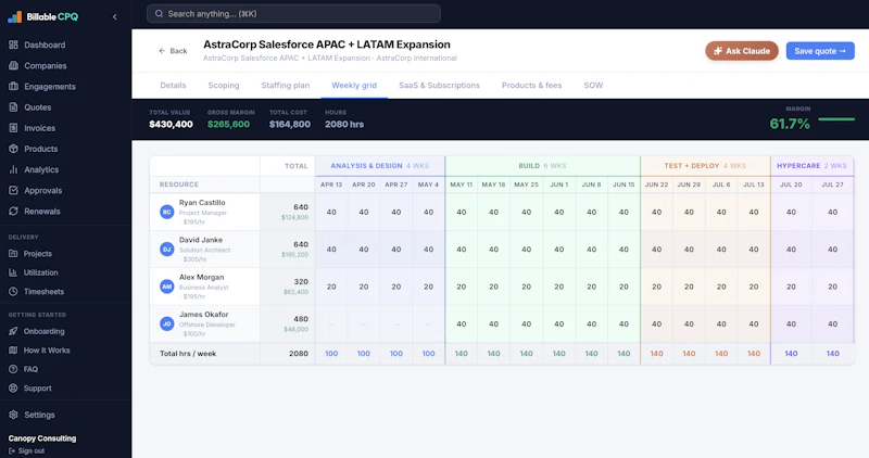 Billable CPQ  screenshot 3