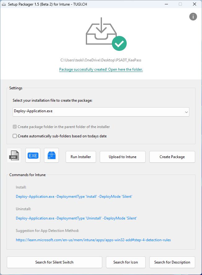 Mídia 2 de Ferramenta de instalação do Packager para o Intune