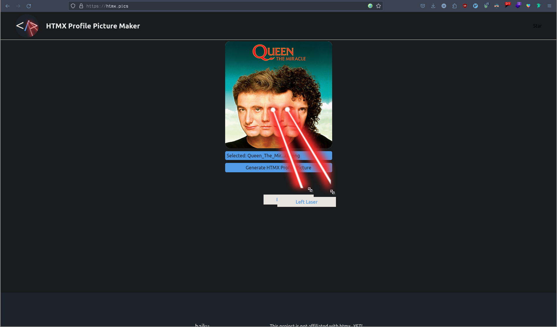 HTMX Profile Maker - Превратите изображение своего профиля в HTMX в стиле медиа 2
