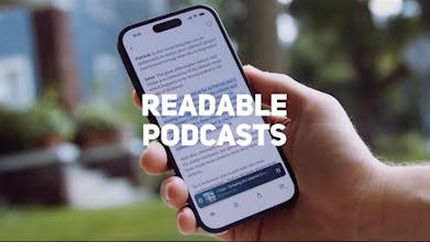 Readable Podcasts - AI-generated chapter summaries and AirPods highlighting feature