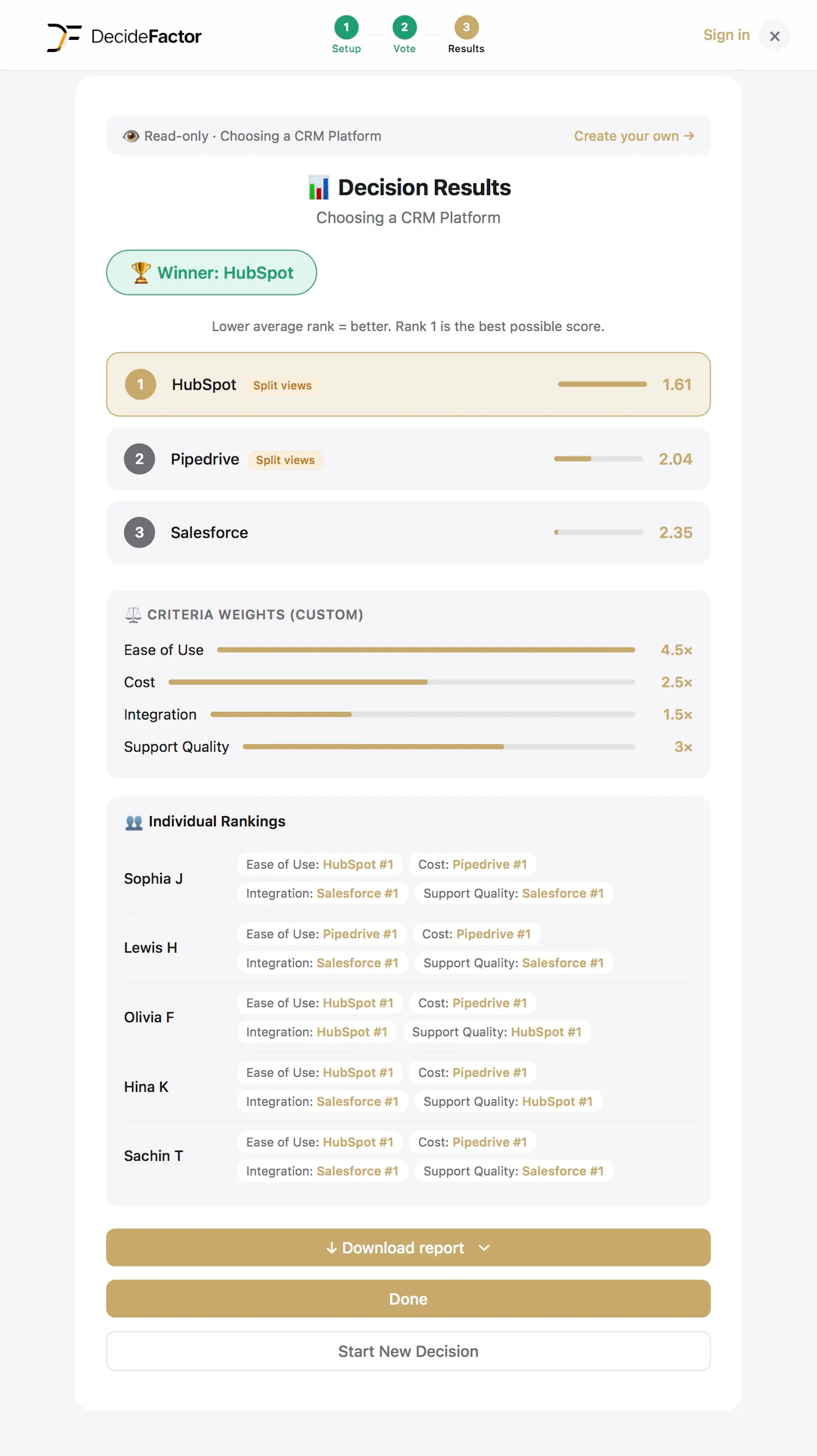 DecideFactor screenshot 3