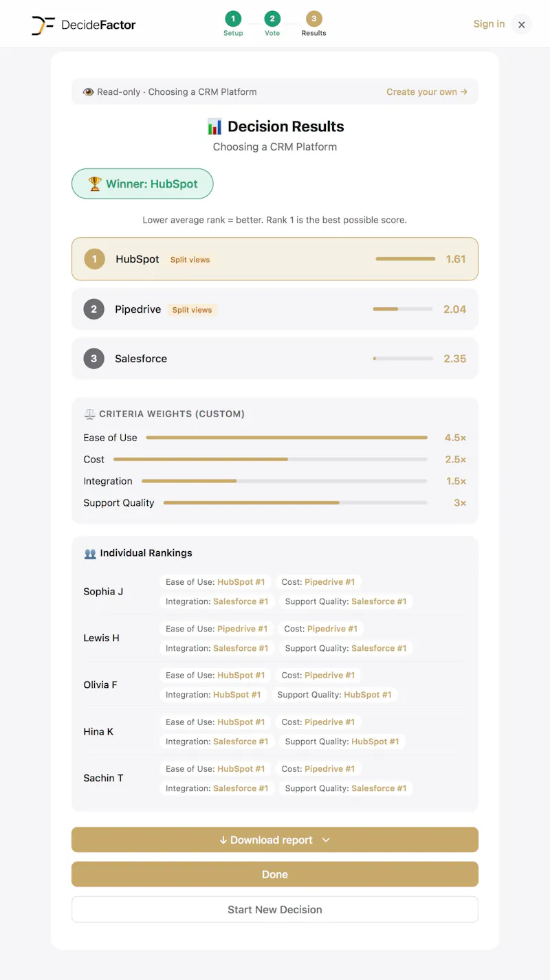 DecideFactor screenshot 3