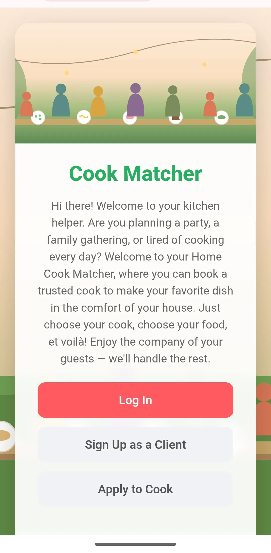 Home cook matcher  gallery image