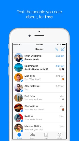 SMS on Facebook Messenger