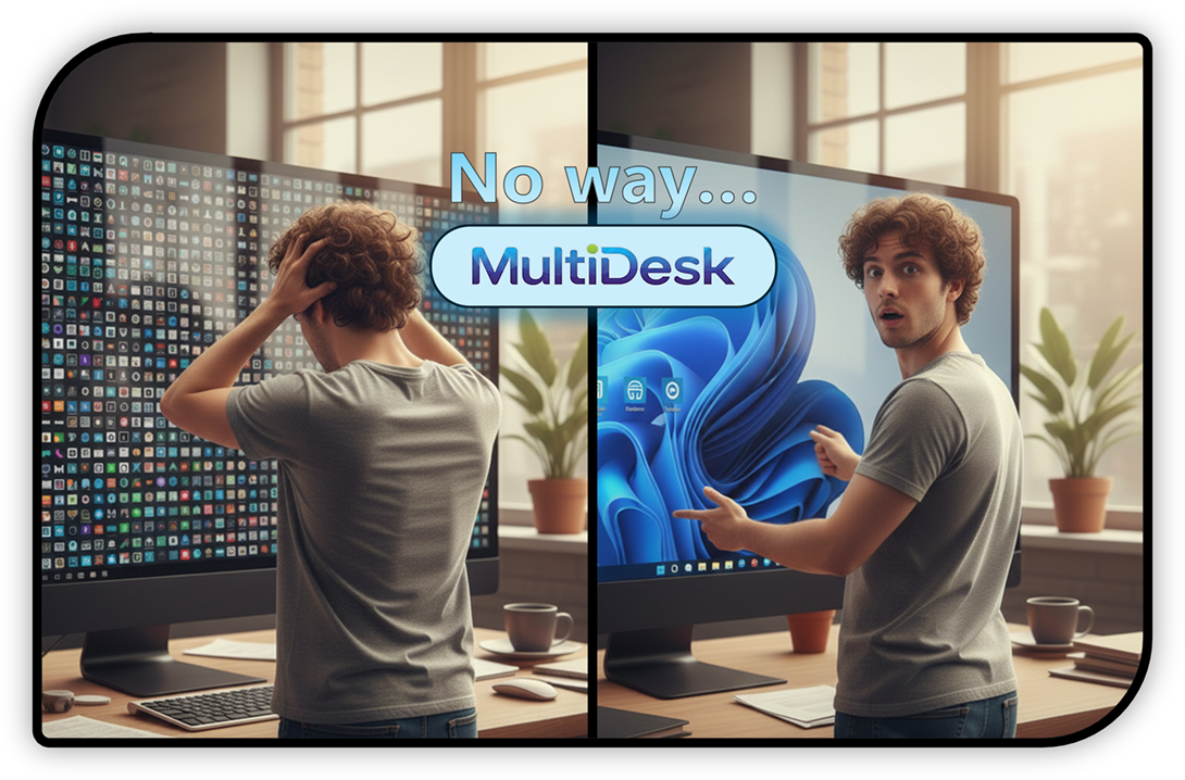 MultiDesk - Main product screenshot demonstrating key features and user interface