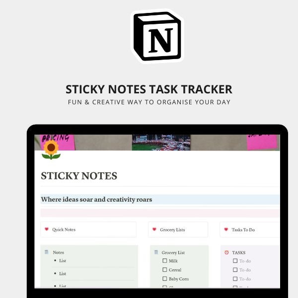 Sticky note task tracker