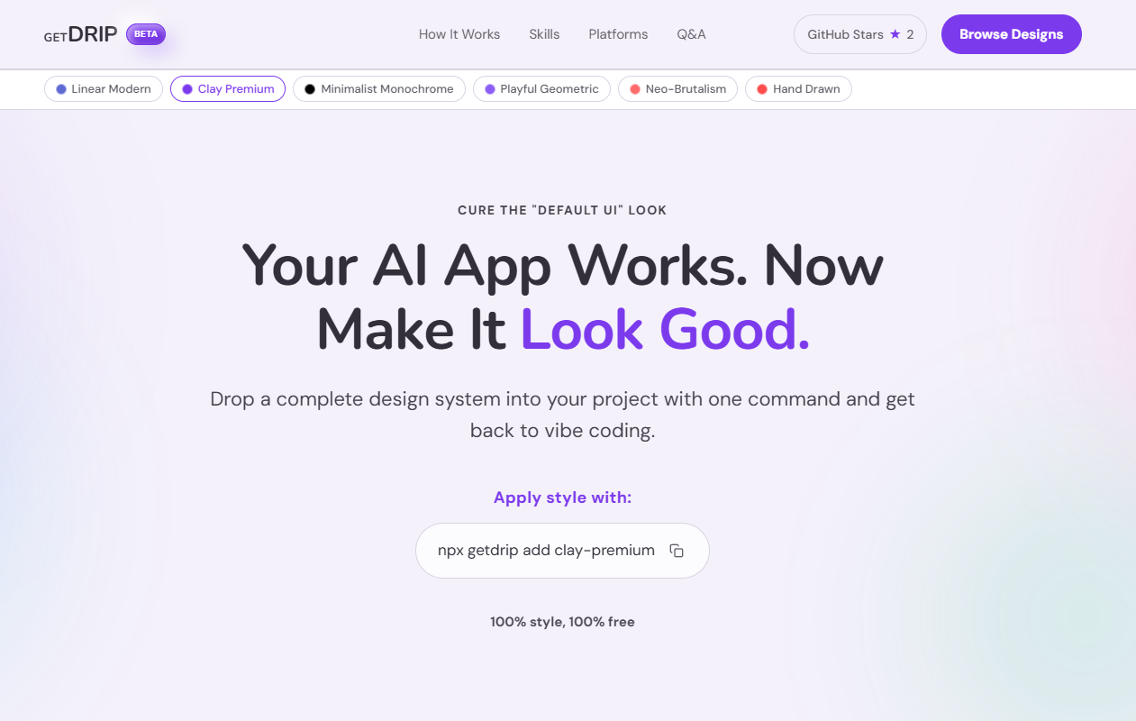 GetDrip - Main product screenshot demonstrating key features and user interface