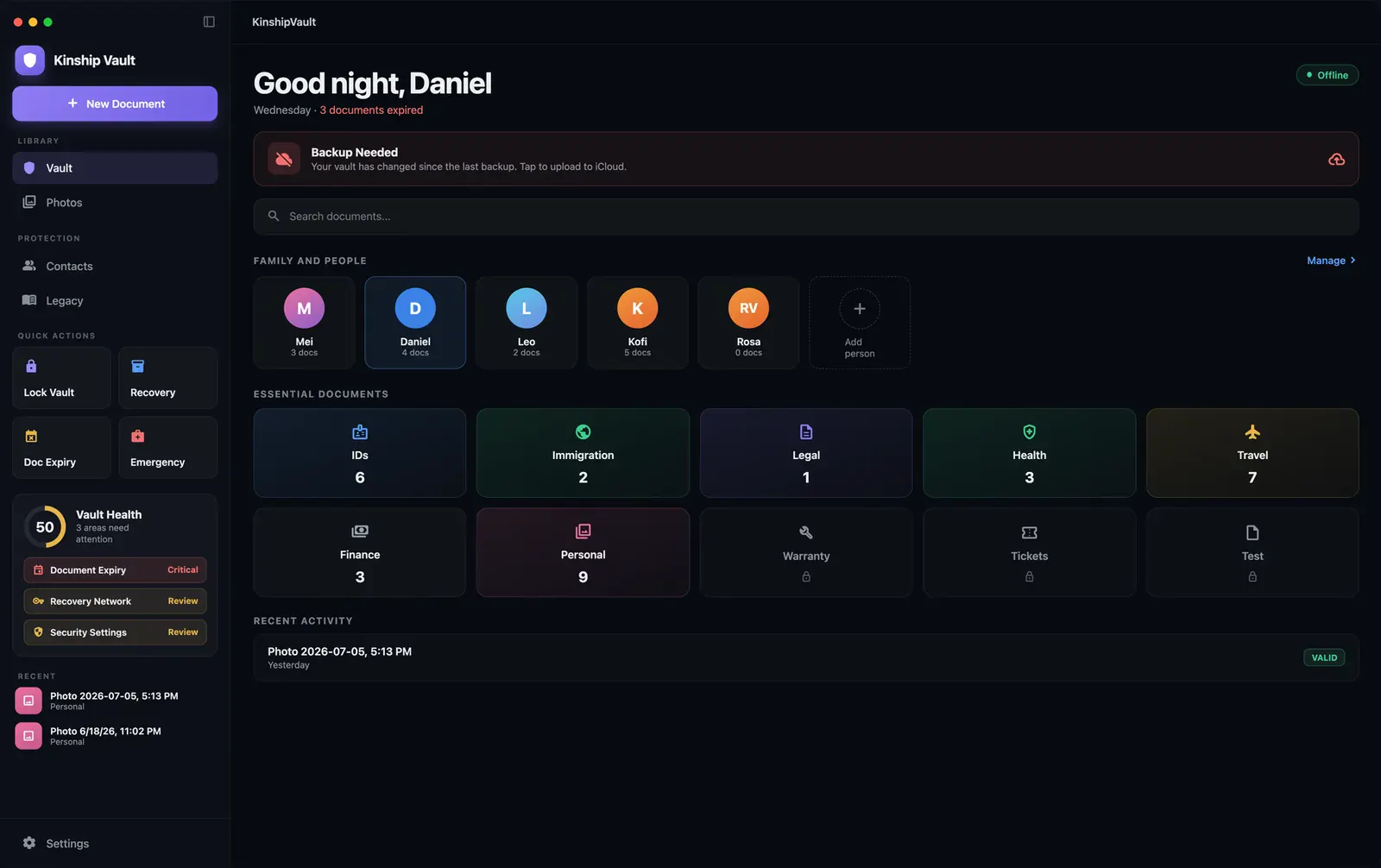 Kinship Vault screenshot 1