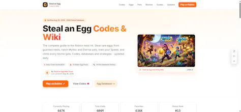 Steal an Egg Codes & Wiki (2026) gallery image