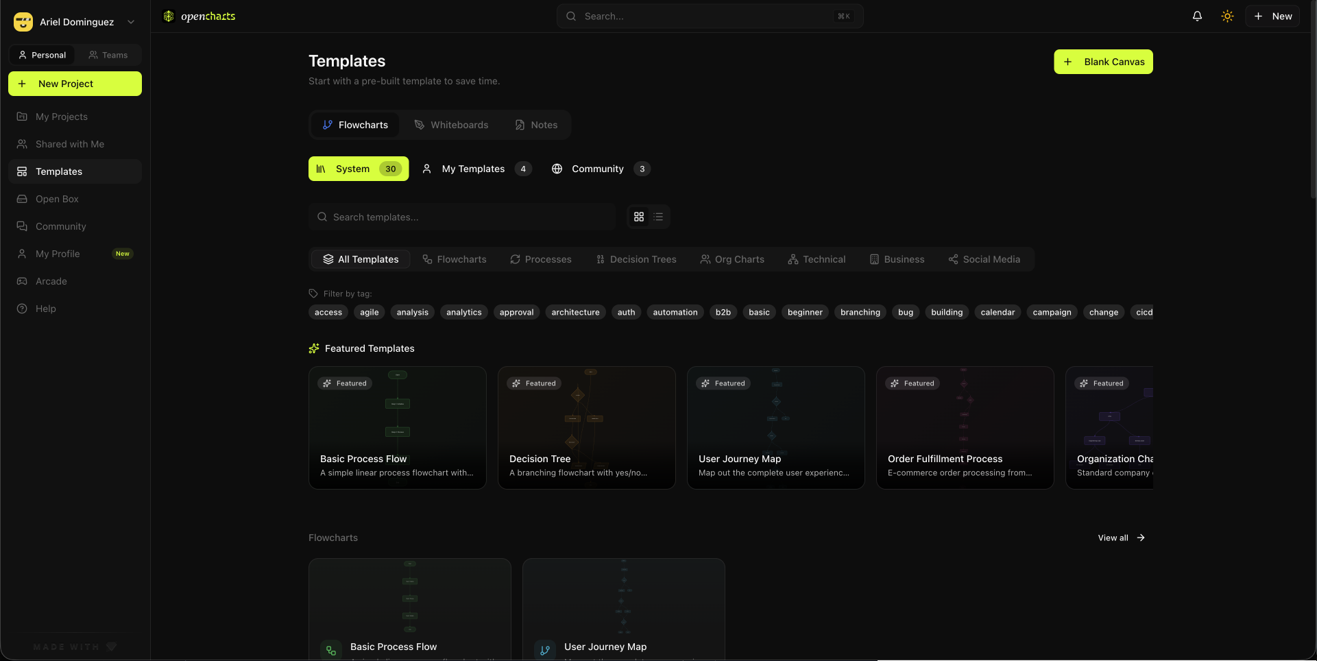 OpenCharts - Screenshot 2 showing product features and functionality