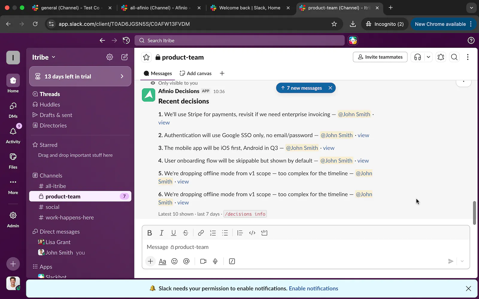 Slack Decisions Tracker gallery image