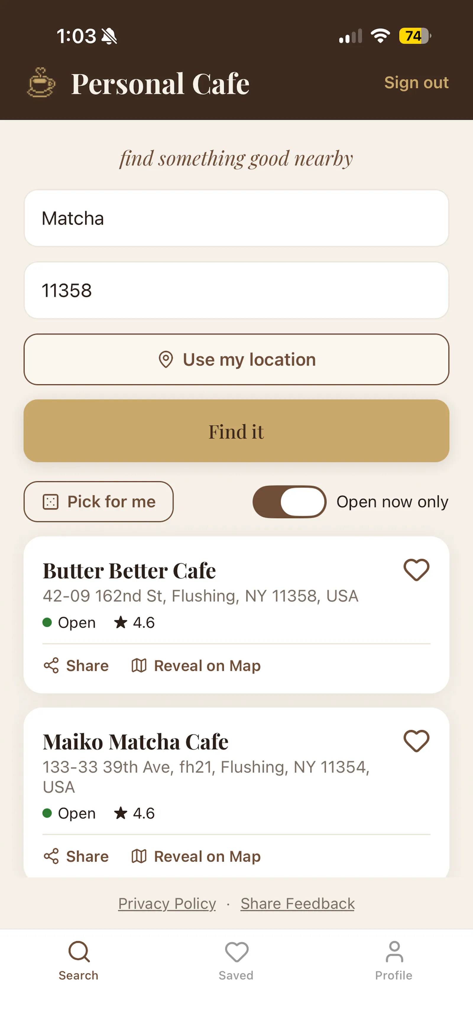 Personal Cafe screenshot 5