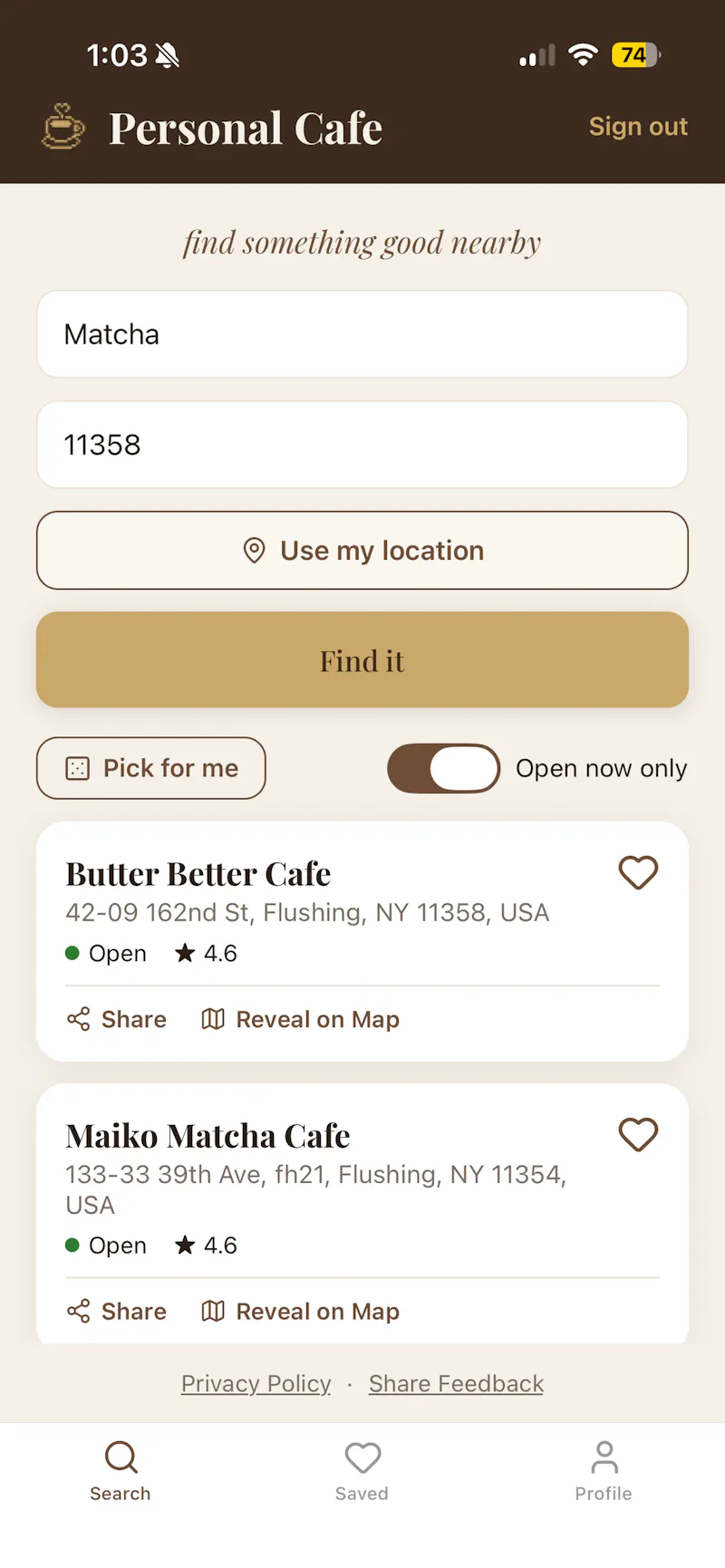 Personal Cafe screenshot 5