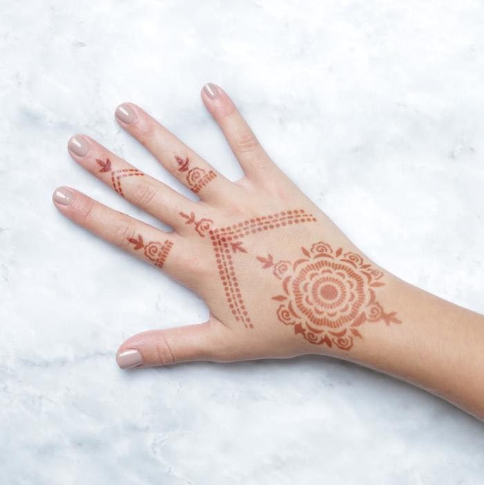 Camellia Henna Stencils for Hands