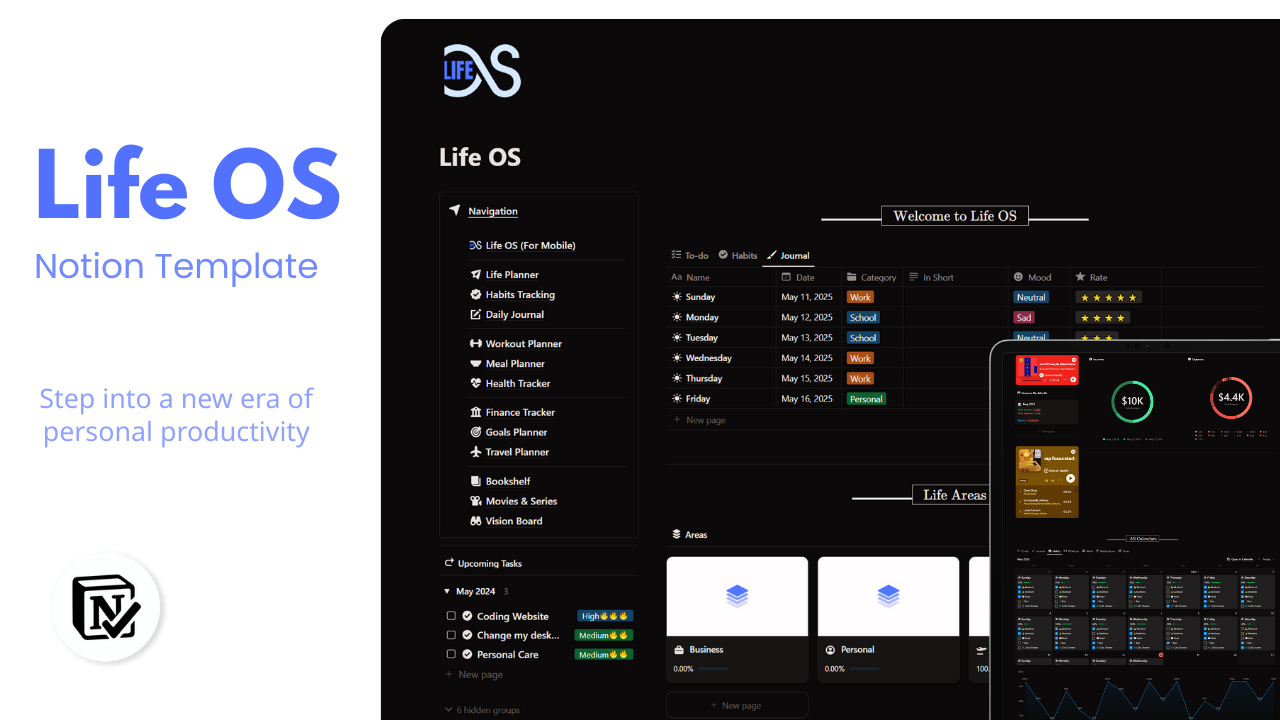 Life OS Notion Template gallery image