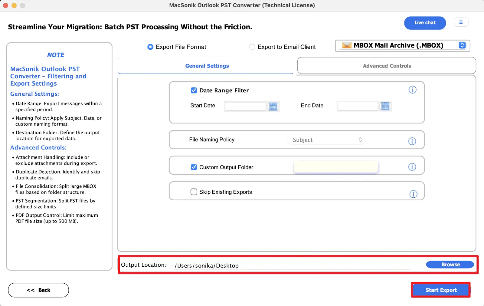 MacSonik Outlook PST Converter Tool screenshot 6