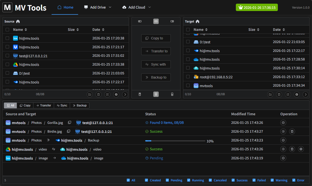 MV Tools - Main product screenshot demonstrating key features and user interface