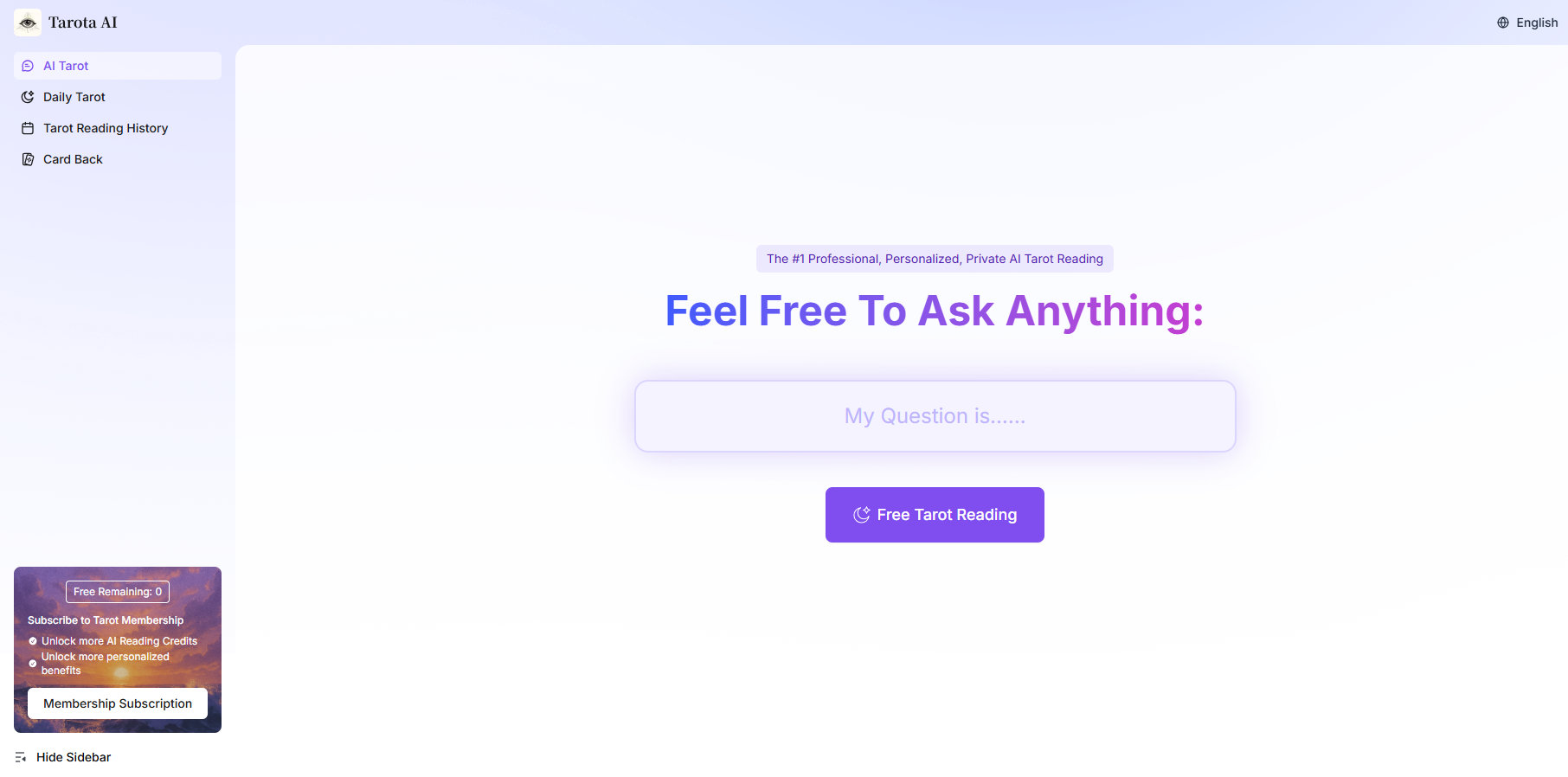 Tarota AI - Screenshot 2 showing product features and functionality
