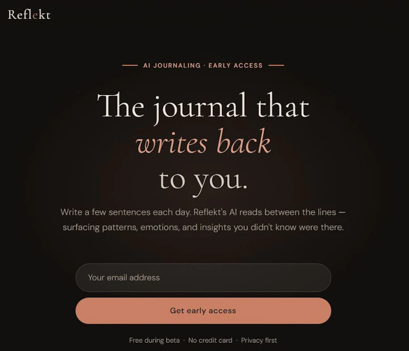 Reflekt — The journal that writes back screenshot 2