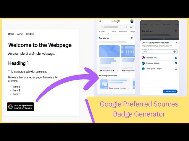 Google Preferred Sources Badge Generator gallery image