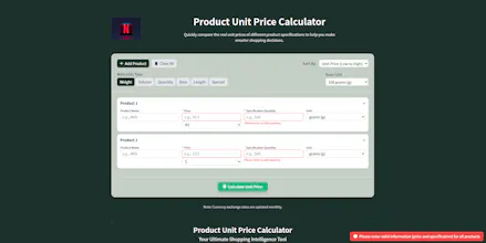 Product Unit Price Calculator gallery image