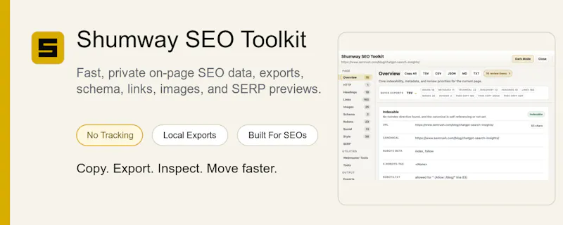 Shumway SEO Toolkit screenshot 1