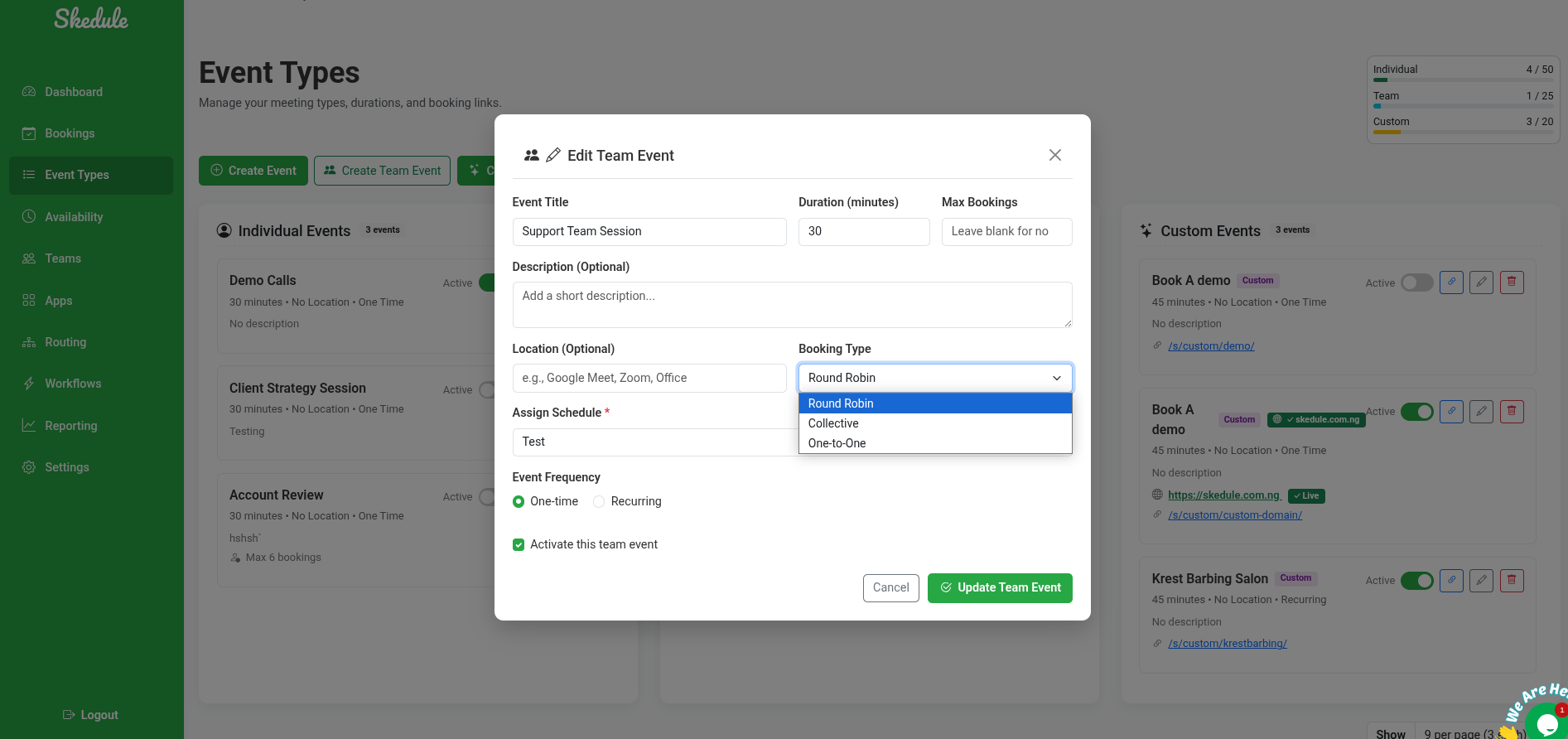 SkeduleApp Official Launch - Screenshot 2 showing product features and functionality