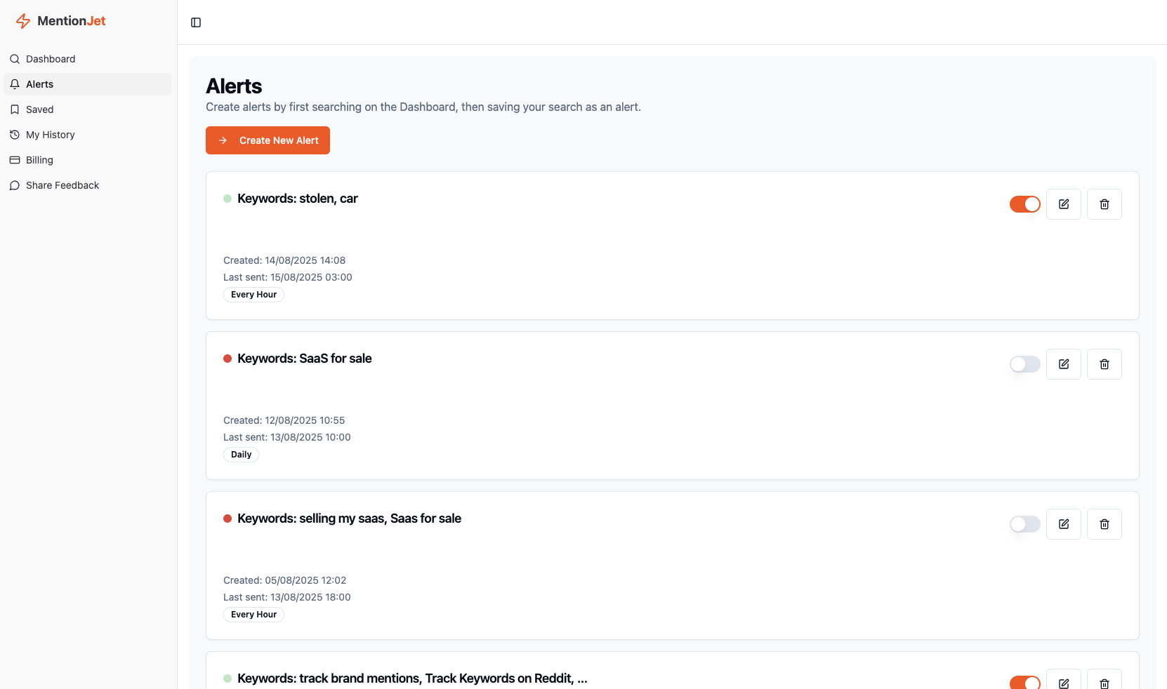 MentionJet: Reddit Mention Alerts gallery image
