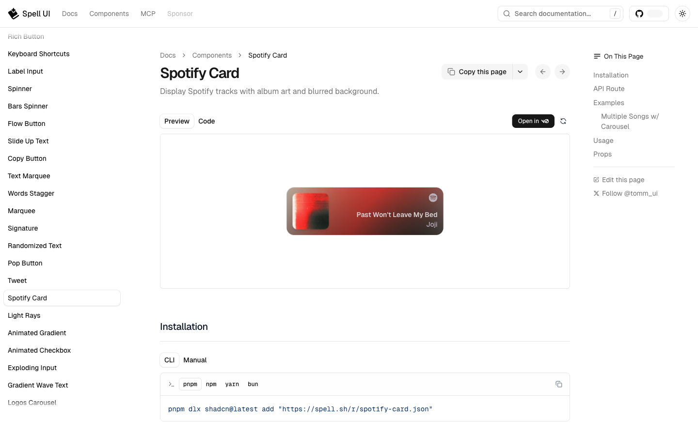 Spell UI - Screenshot 3 showing product features and functionality