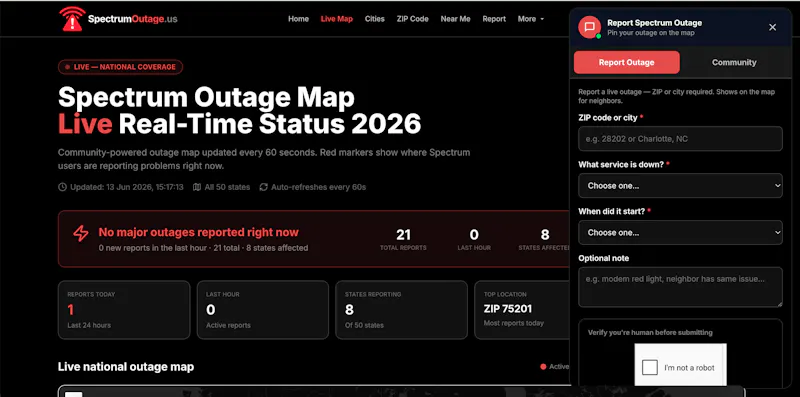 SpectrumOutage.us screenshot 7