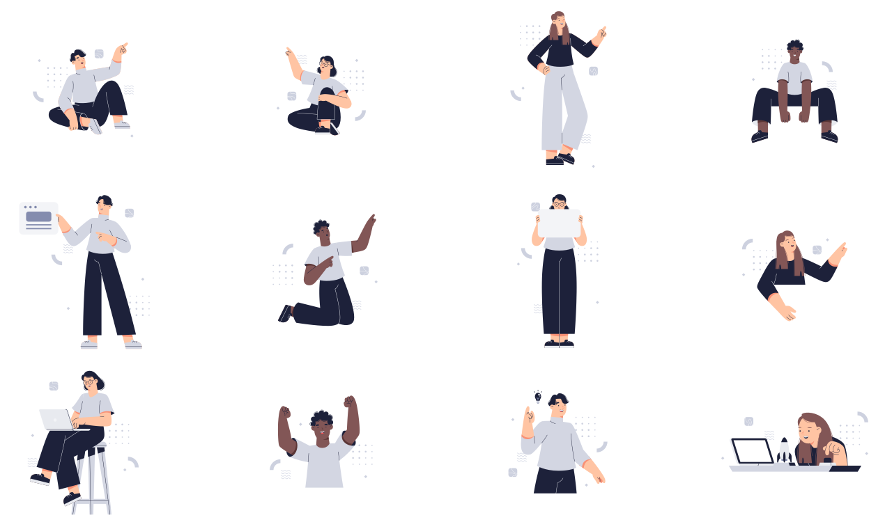 Poser illustrations gallery image