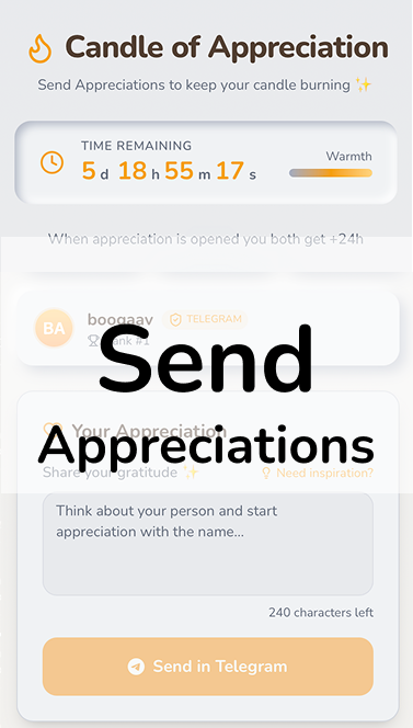 Appreciation Candle - Screenshot 2 showing product features and functionality
