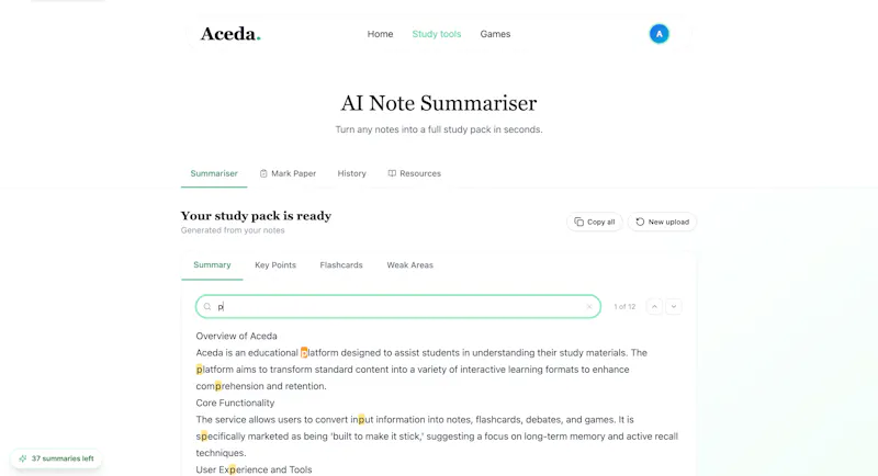 Aceda screenshot 2