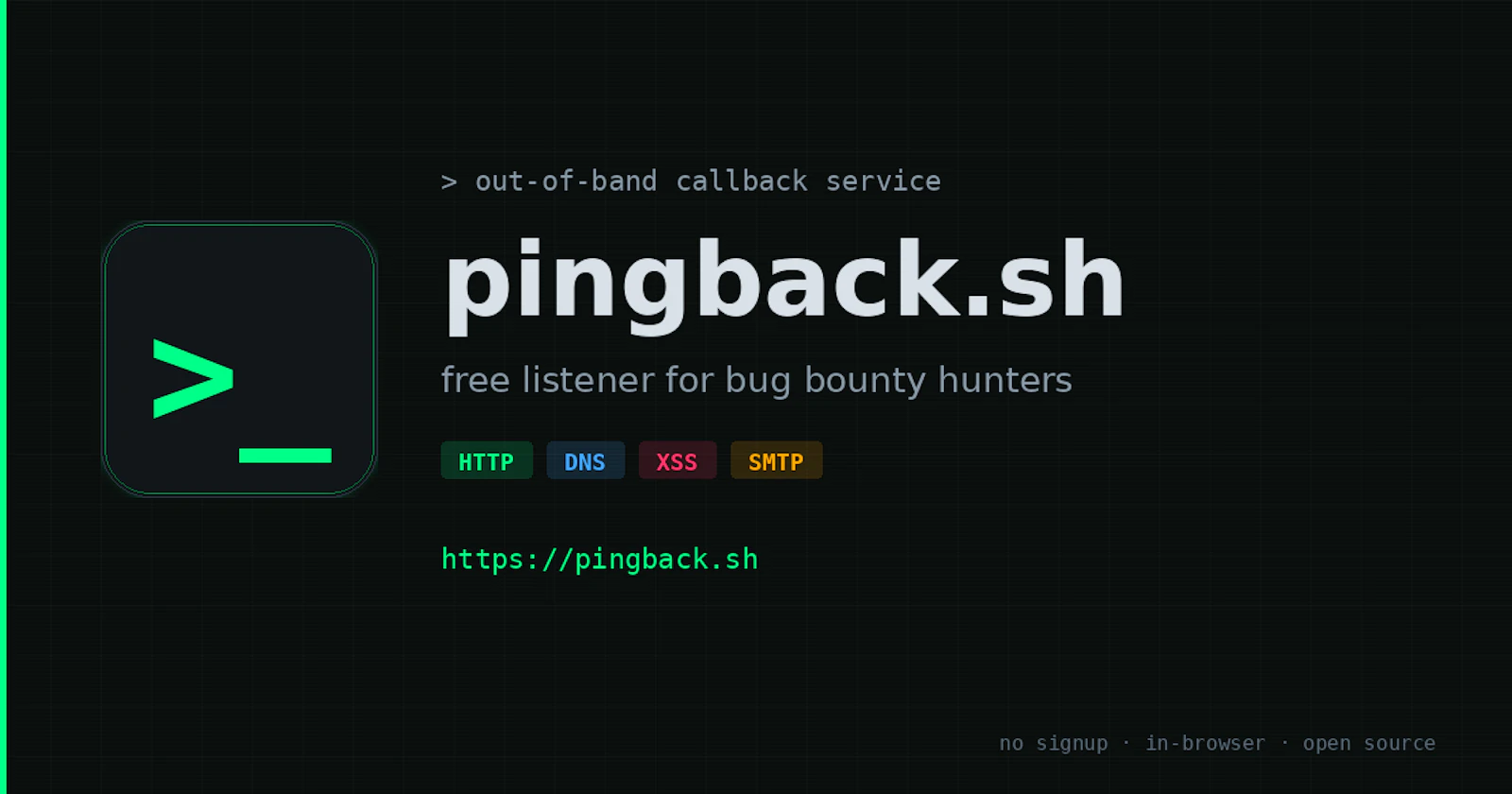 PingBack.sh Free Blind XSS & OOB  screenshot 1