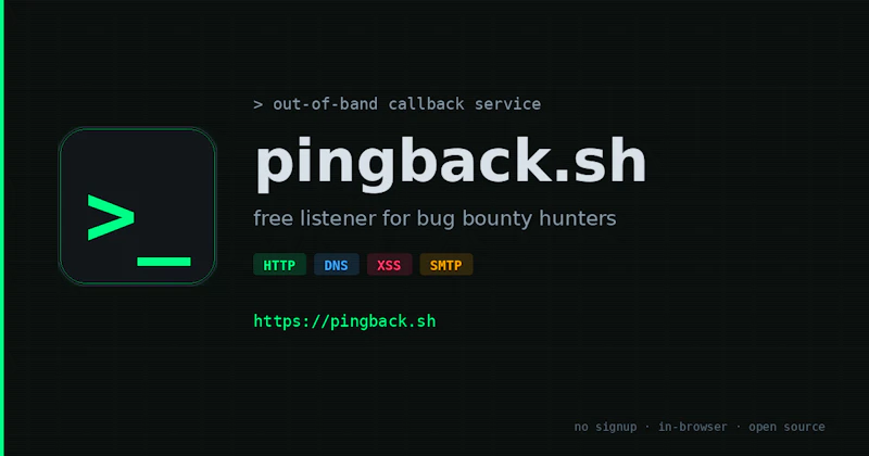 PingBack.sh Free Blind XSS & OOB  screenshot 1