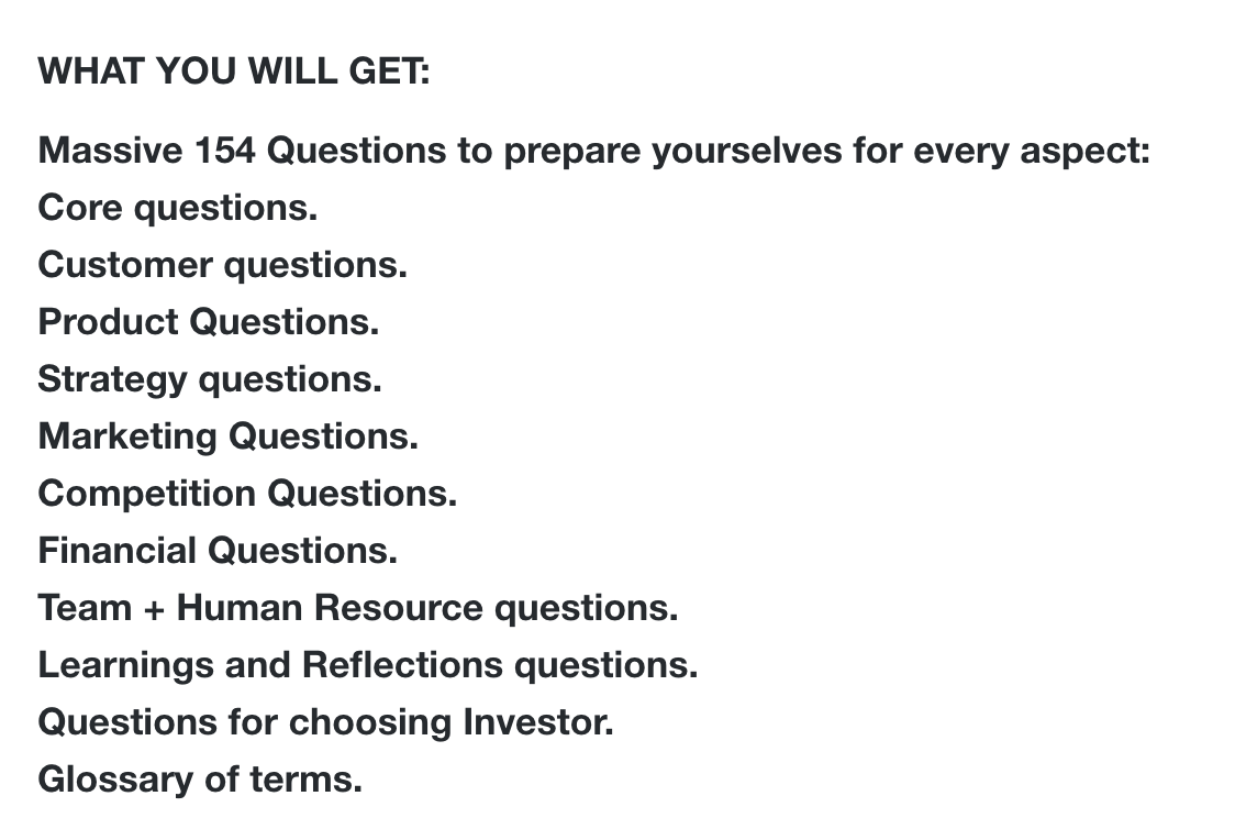 Y Combinator Preparation Questionnaire gallery image