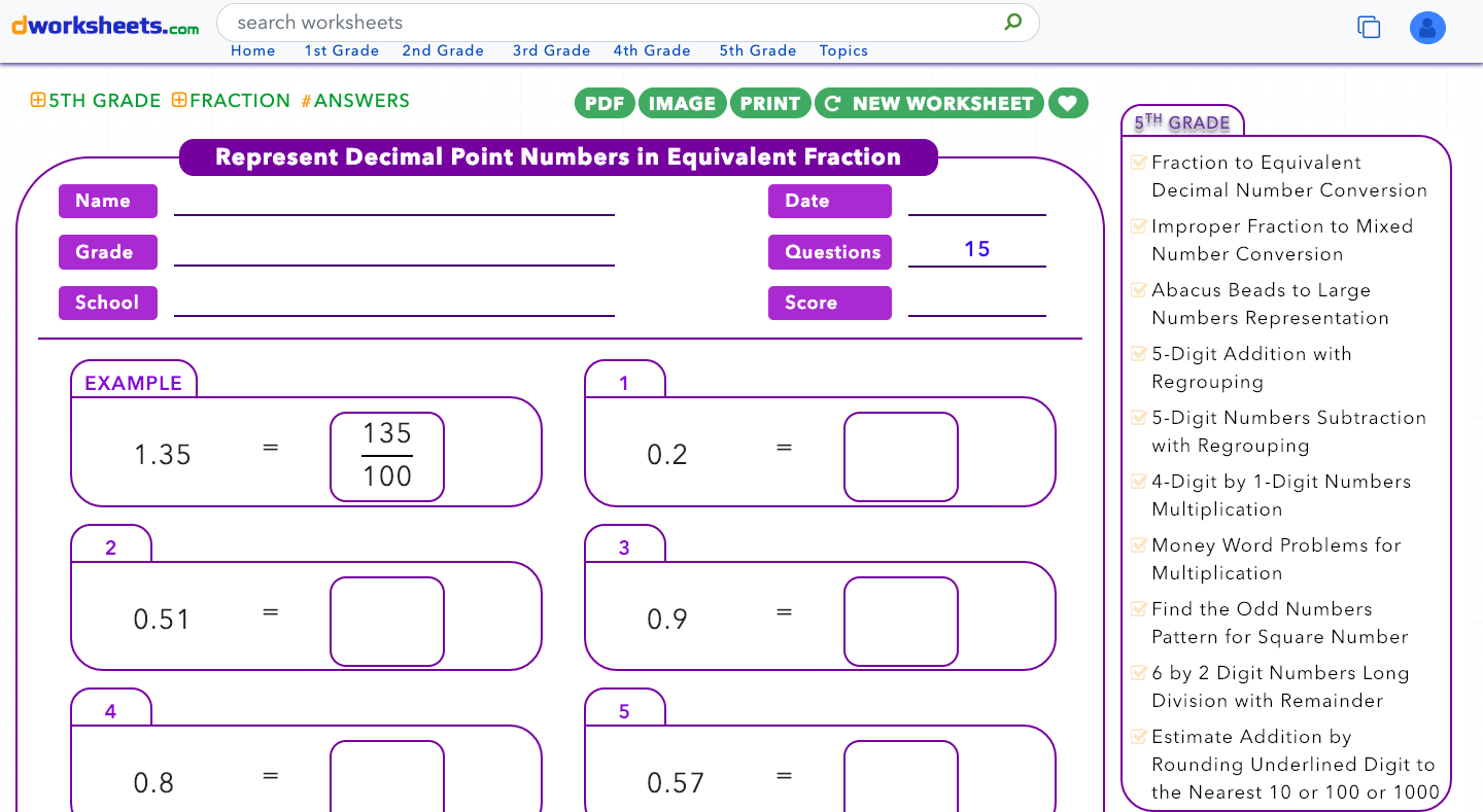 Dworksheets gallery image