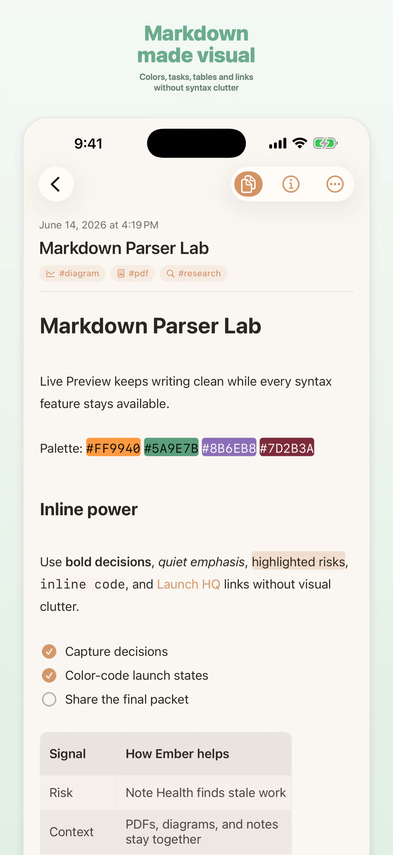 Ember: Markdown Notes gallery image