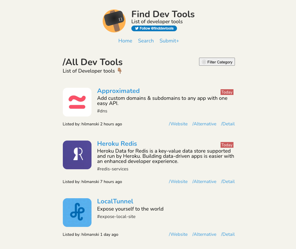 FindDevtools - Lijst met ontwikkelaarstools media 1