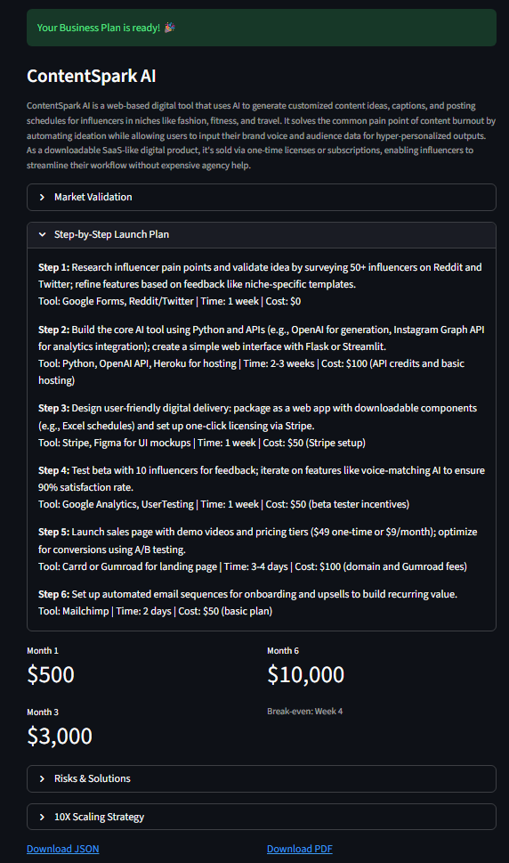 AI Business Idea Generator - Screenshot 2 preview
