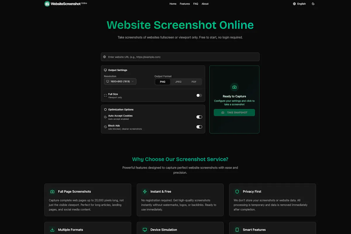 Website Screenshot Online