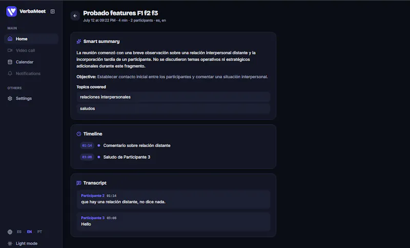 VerbaMeet screenshot 4