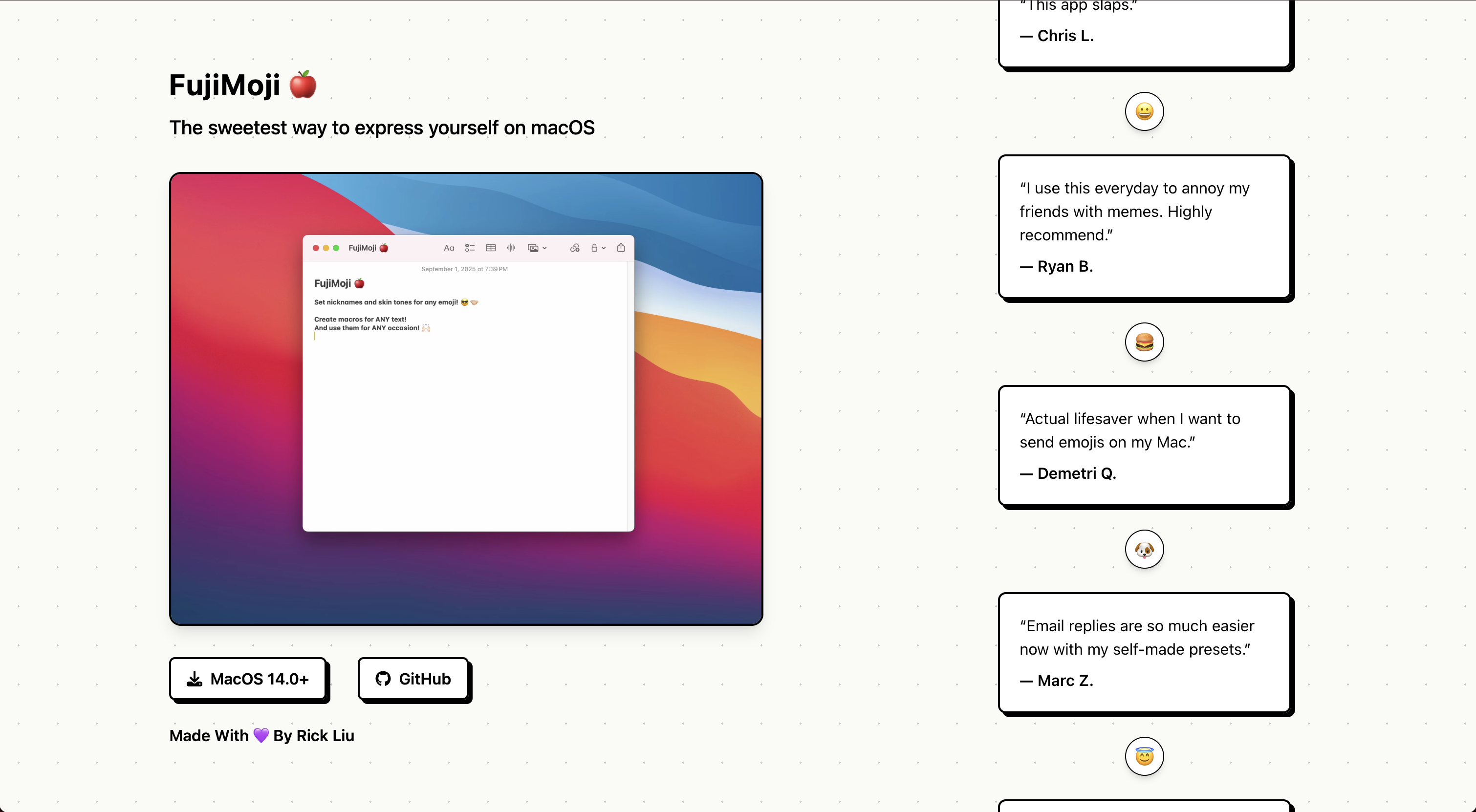 FujiMoji - MacOSで自分自身を表現する最も甘い方法メディア4