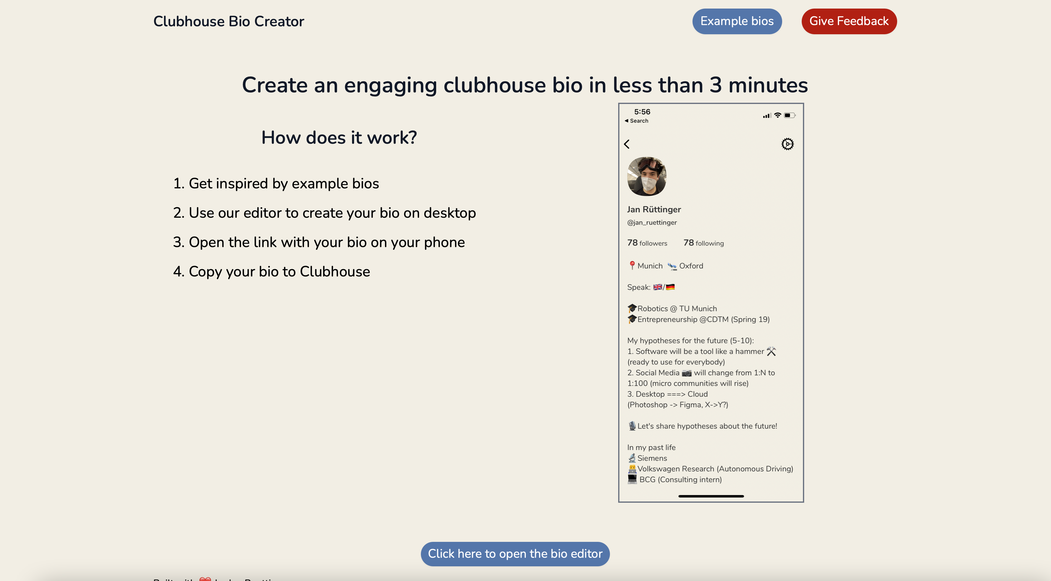 Clubhouse Bio Editor - Edit your Clubhouse bio comfortably ...