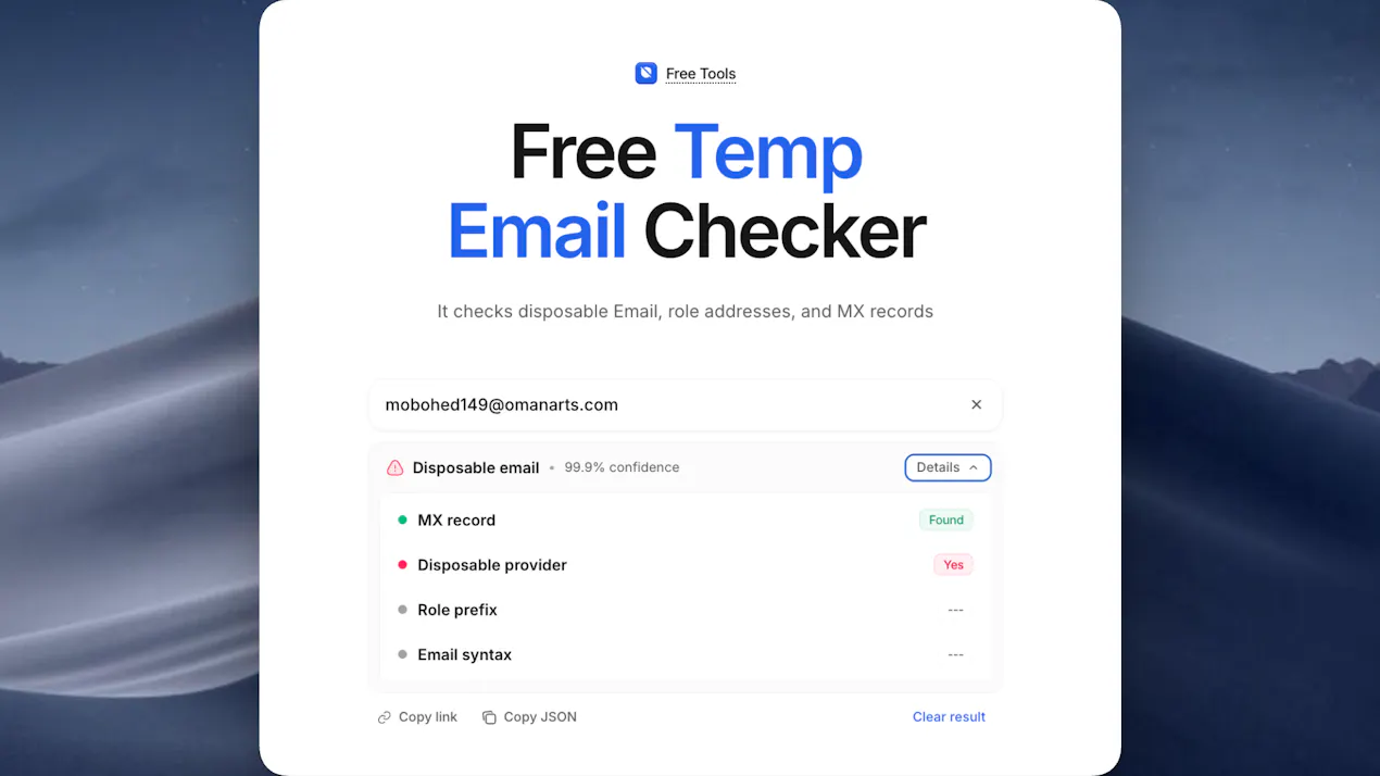 Reloop Temp Email Checker product