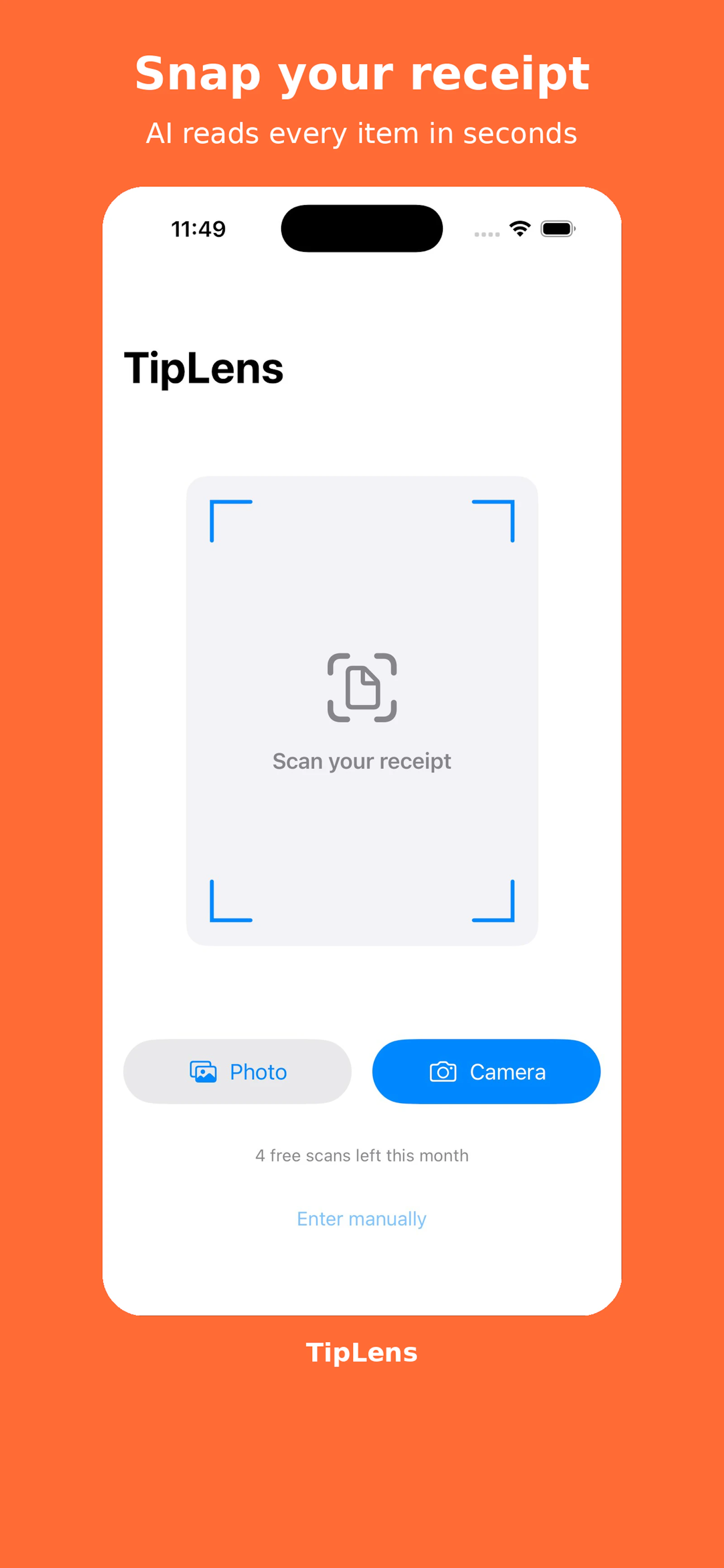 TipLens: Tip & Bill Calculator screenshot 1