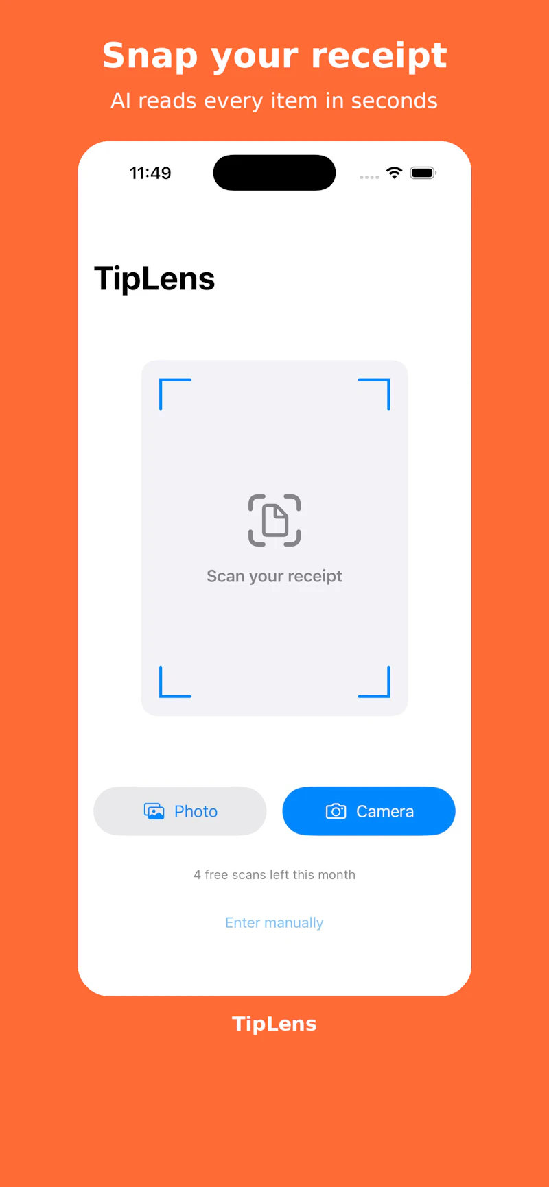 TipLens: Tip & Bill Calculator screenshot 1