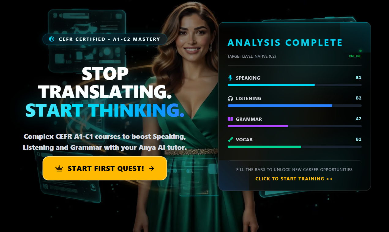 ANGLOMOVA - Main product screenshot demonstrating key features and user interface